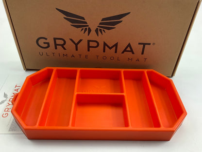 Grypmat CR03S Orange Flexible Non-Slip Small Tool Tray Mat Tool Organizer 12''x6''