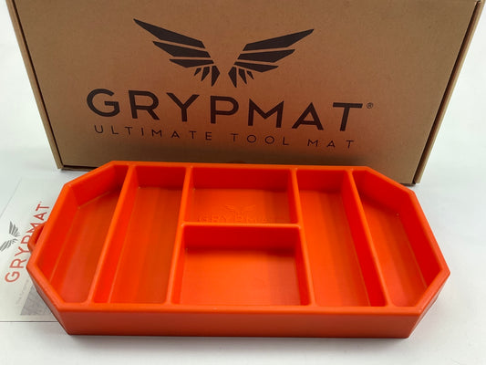 Grypmat CR03S Orange Flexible Non-Slip Small Tool Tray Mat Tool Organizer 12''x6''