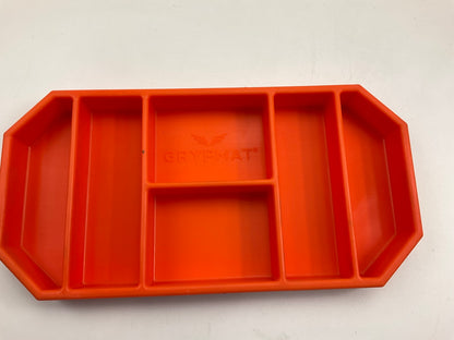 Grypmat CR03S Orange Flexible Non-Slip Small Tool Tray Mat Tool Organizer 12''x6''