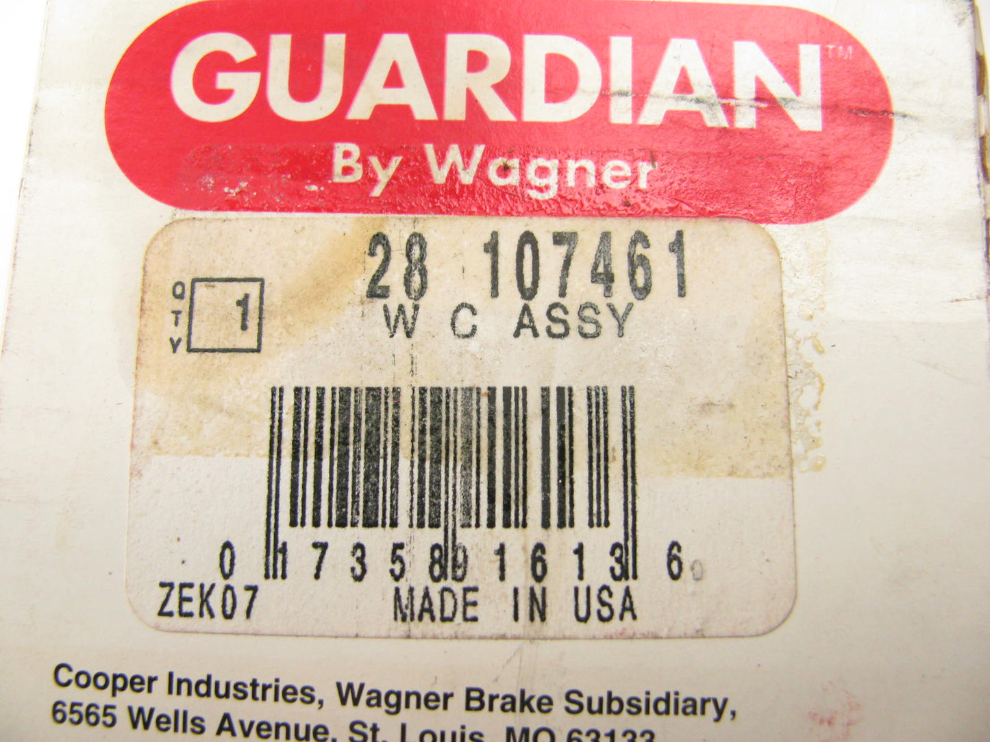 Guardian 28-107461 Drum Brake Wheel Cylinder - Rear Left - WC107461