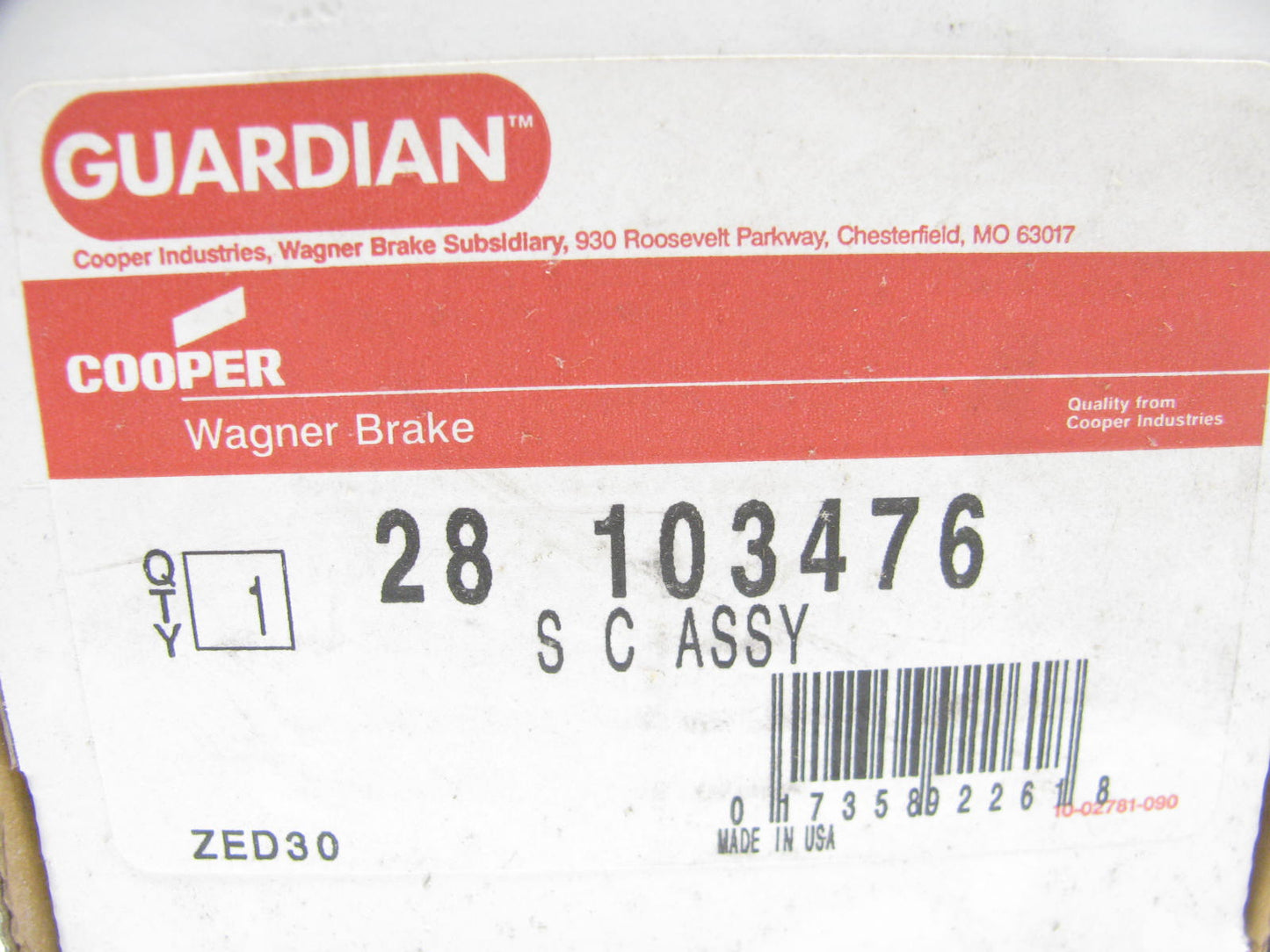Guardian 28103476 Clutch Slave Cylinder - SC103476