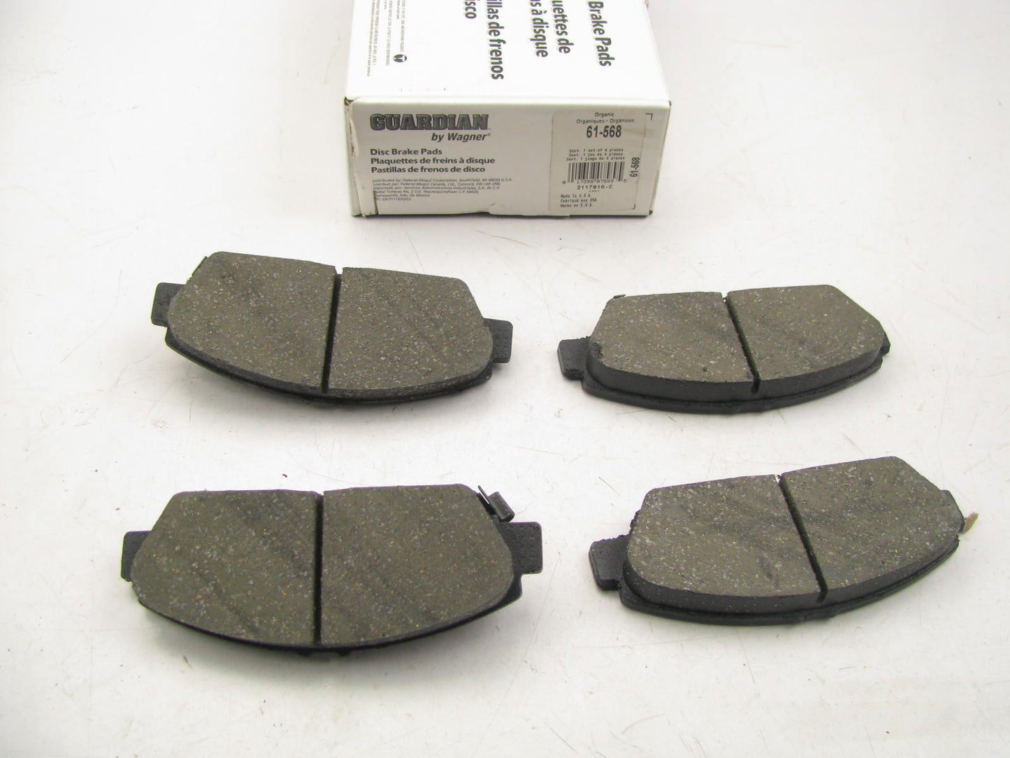 Guardian 61-568 Front Disc Brake Pad Set For 1992-1996 Honda Prelude