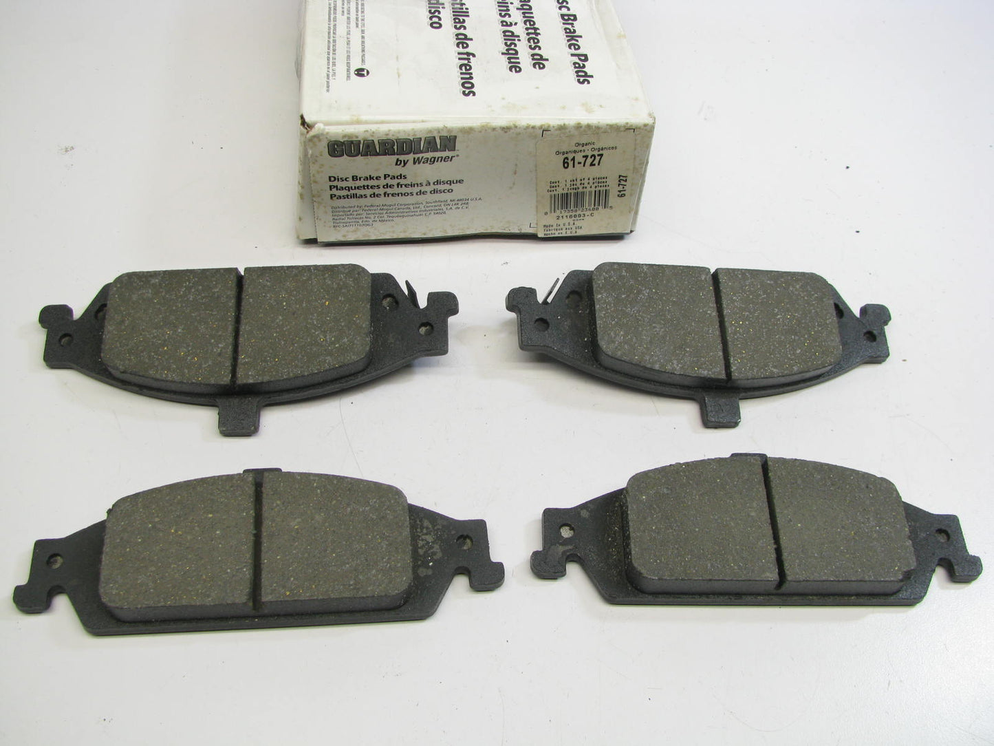 Guardian 61-727 Brake Pads 67-69 Camaro 67-82 Corvette 97-00 Malibu 99-00 Alero
