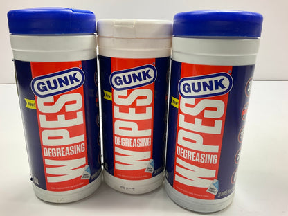 (3) PACKS - Gunk EDW30 Degreaser Cleaning Wipes, Blue/White, Canister, Cloth