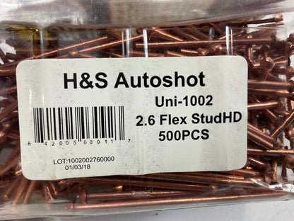 H & S Auto Shot 1002 Replacement Pulling Studs 2.6mm, Pack Of 500