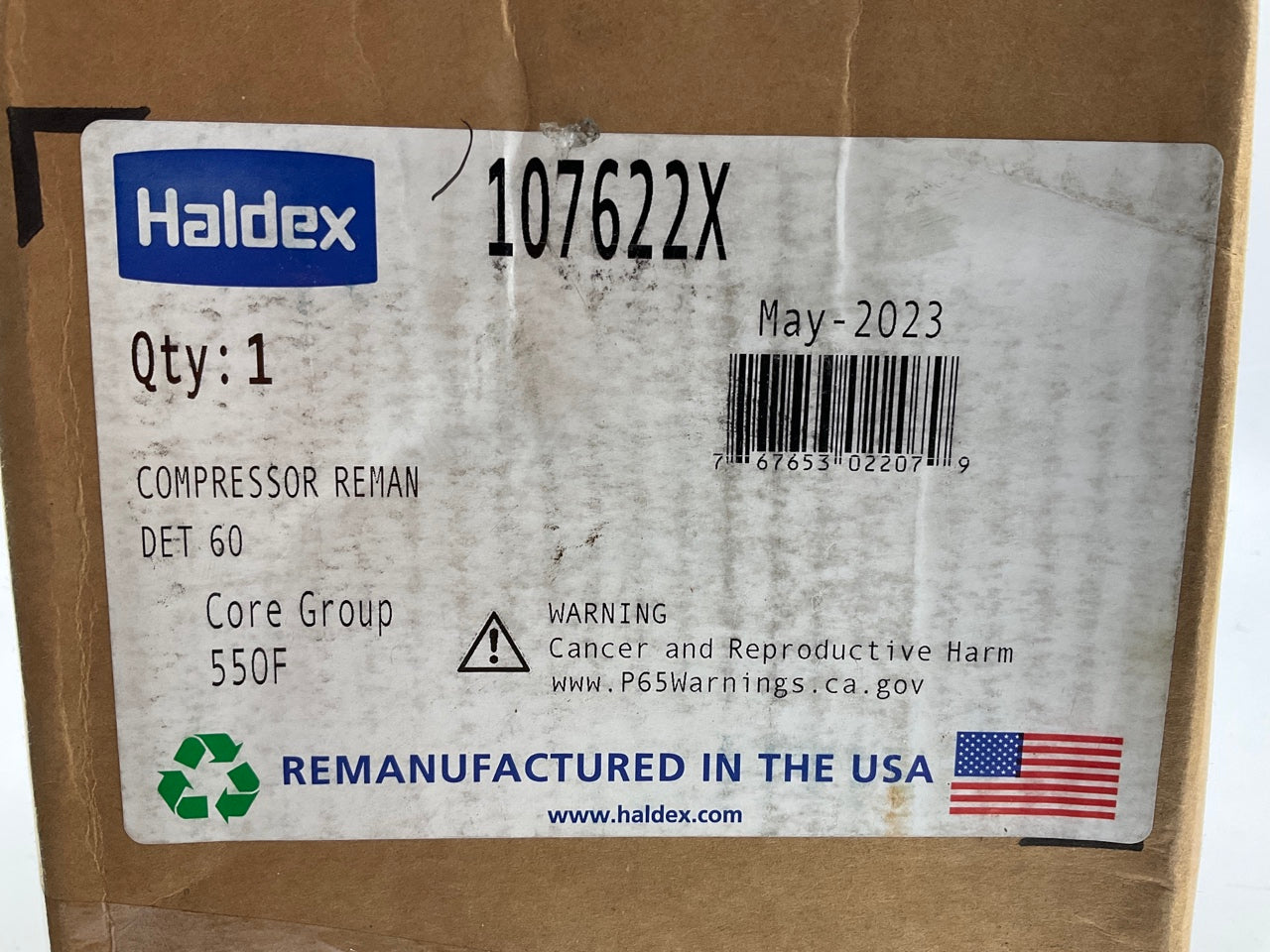 REMAN. Haldex 107622X Air Brake Compressor Tu-Flo 550 Detroit Diesel 60 Series