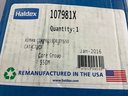REMAN. Haldex 107981X Air Brake Compressor TF550 For CAT 3116, 31.5 Deg Tilt