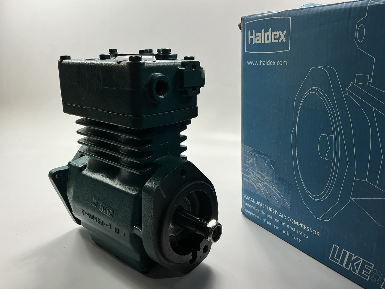 REMAN Haldex 109088X Air Brake Compressor TF550 Flange Mount For CAT 7° Tilt