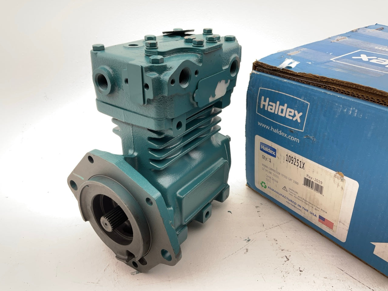 REMAN. Haldex 109251X TF550 Air Brake Compressor For Caterpillar 3306