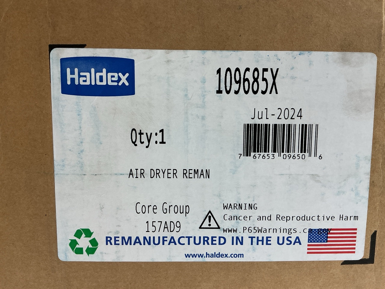 REMAN. Haldex 109685X AD-9 Air Brake Dryer, 12 Volt 3 Port