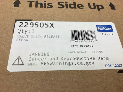 REMAN. Haldex 229505X Front Axle LQ-2 Limiting Quick Release Valve