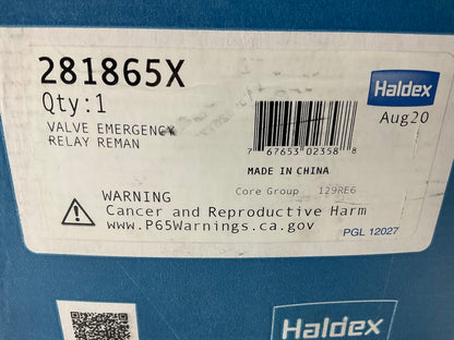 W/O HARDWARE Haldex 281865X-INC Air Brake Emergency Relay Valve Bendix RE-6