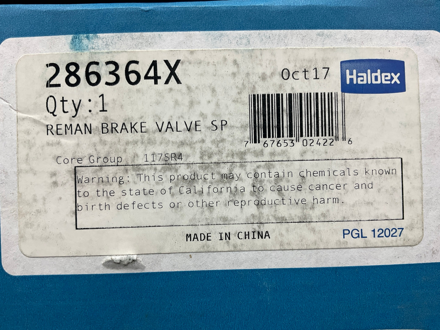 HALDEX 286364X Remanufactured Bendix SR-1 Tractor Spring Brake Control Valve
