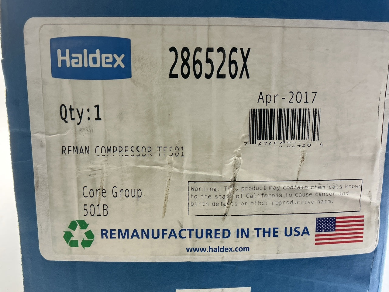 DAMAGED COVER - REMAN Haldex 286526X - Tu-Flo TF501 Air Brake Compressor TF 501