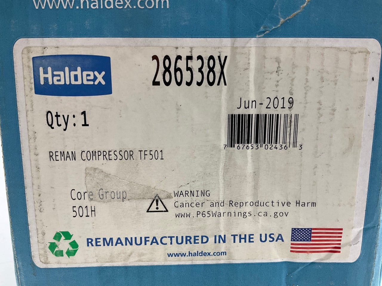 REMAN Haldex 286538X TF501 Air Brake Compressor Detroit Diesel 0 Tilt Tu-Flo 501