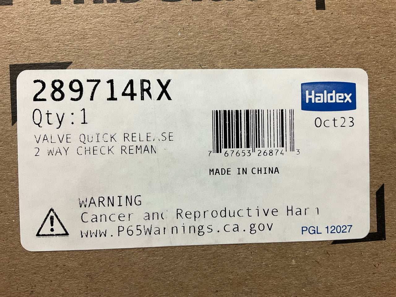 Remanufactured Haldex 289714RX Bendix QR-1C Quick Release Valve