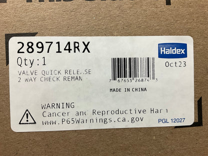 Remanufactured Haldex 289714RX Bendix QR-1C Quick Release Valve