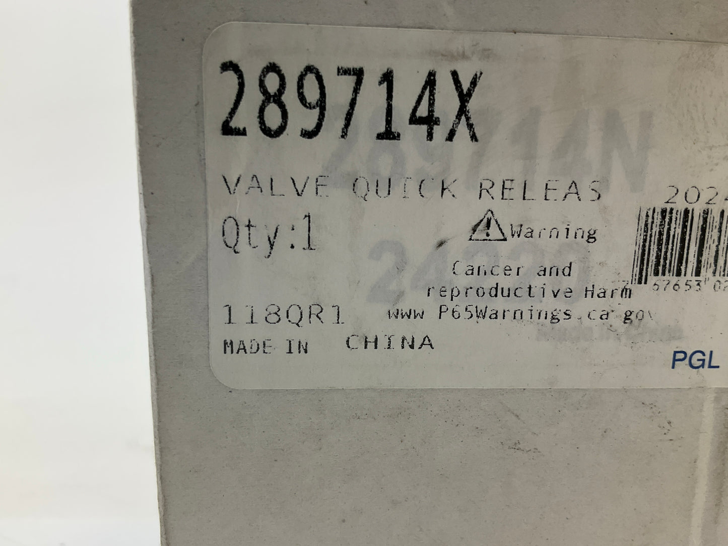 REMAN. Haldex 289714X QR-1C Quick Release Valve