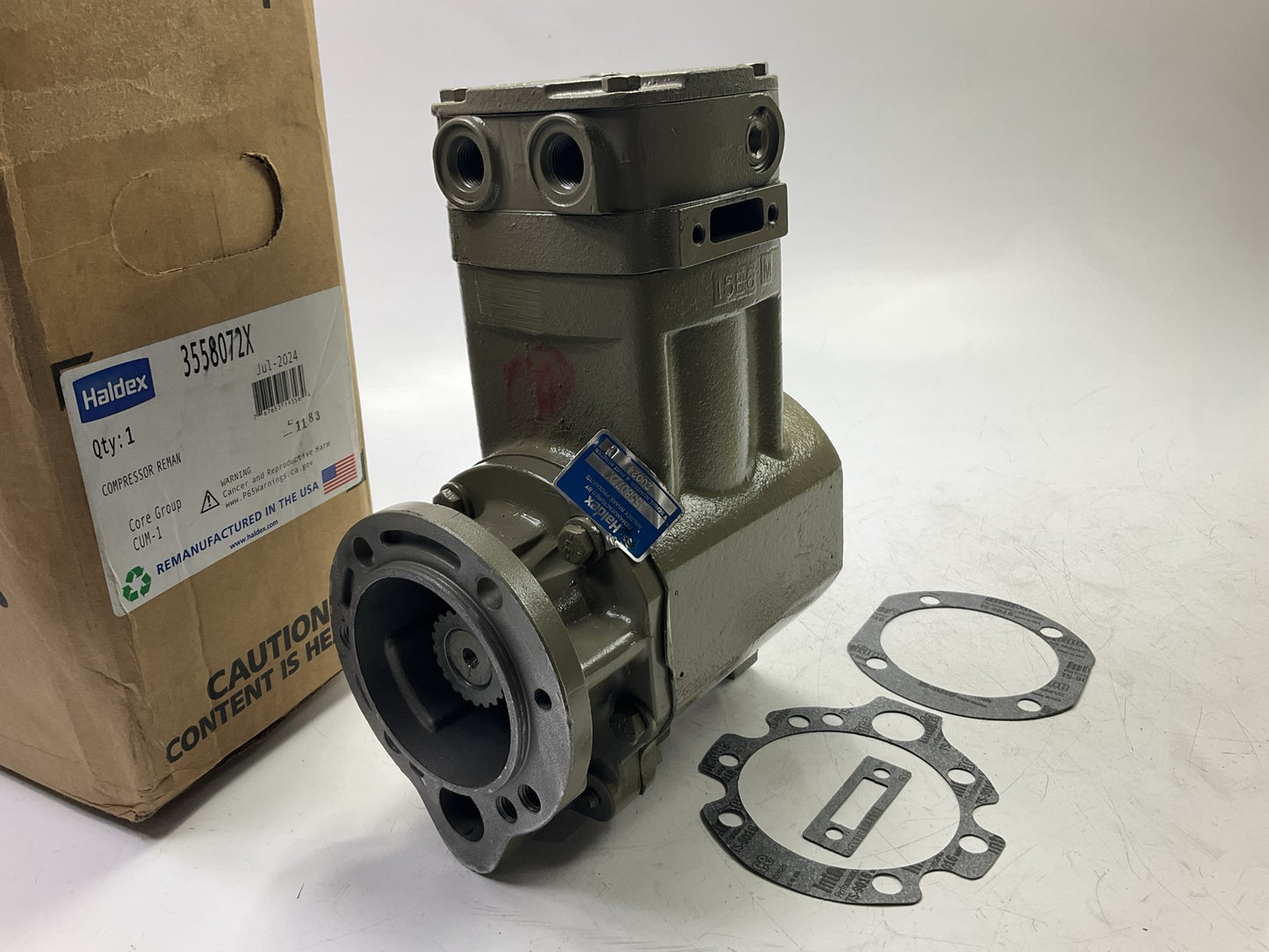 Reman Haldex 3558072X Holset QE296 Air Brake Compressor For Cummins L10 N14