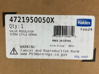 REMAN. Haldex 4721950050X Meritor WABCO Style ABS Modulator Valve, 12-Volt