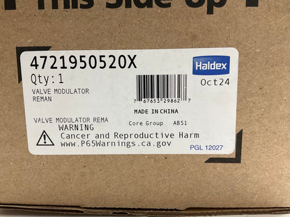 REMAN. Haldex 4721950520X Meritor WABCO In-Line Style ABS Modulator Valve, 12V