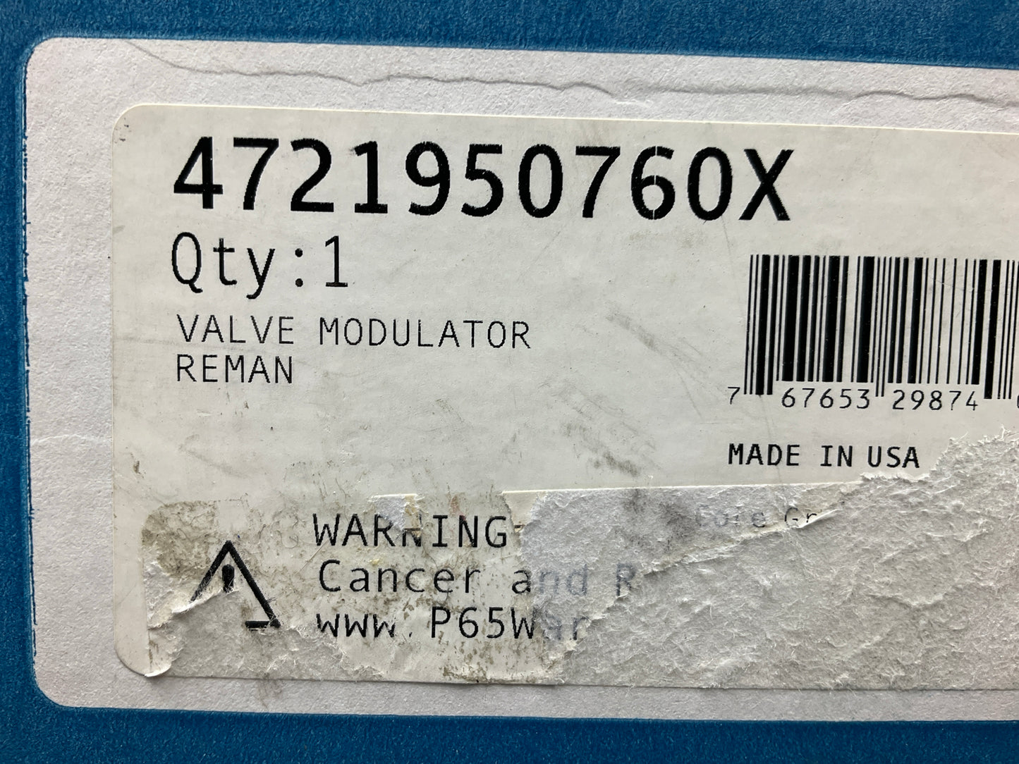 REMAN. Haldex 4721950760X Left Meritor WABCO Style ABS Modulator Valve, 12 Volt