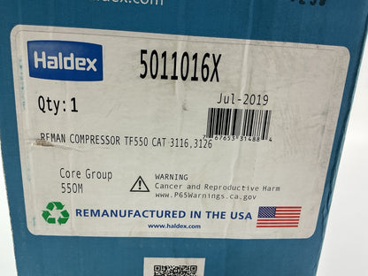 REMAN Haldex 5011016X Air Brake Compressor TF550 Flange Mount For CAT 3116 3126