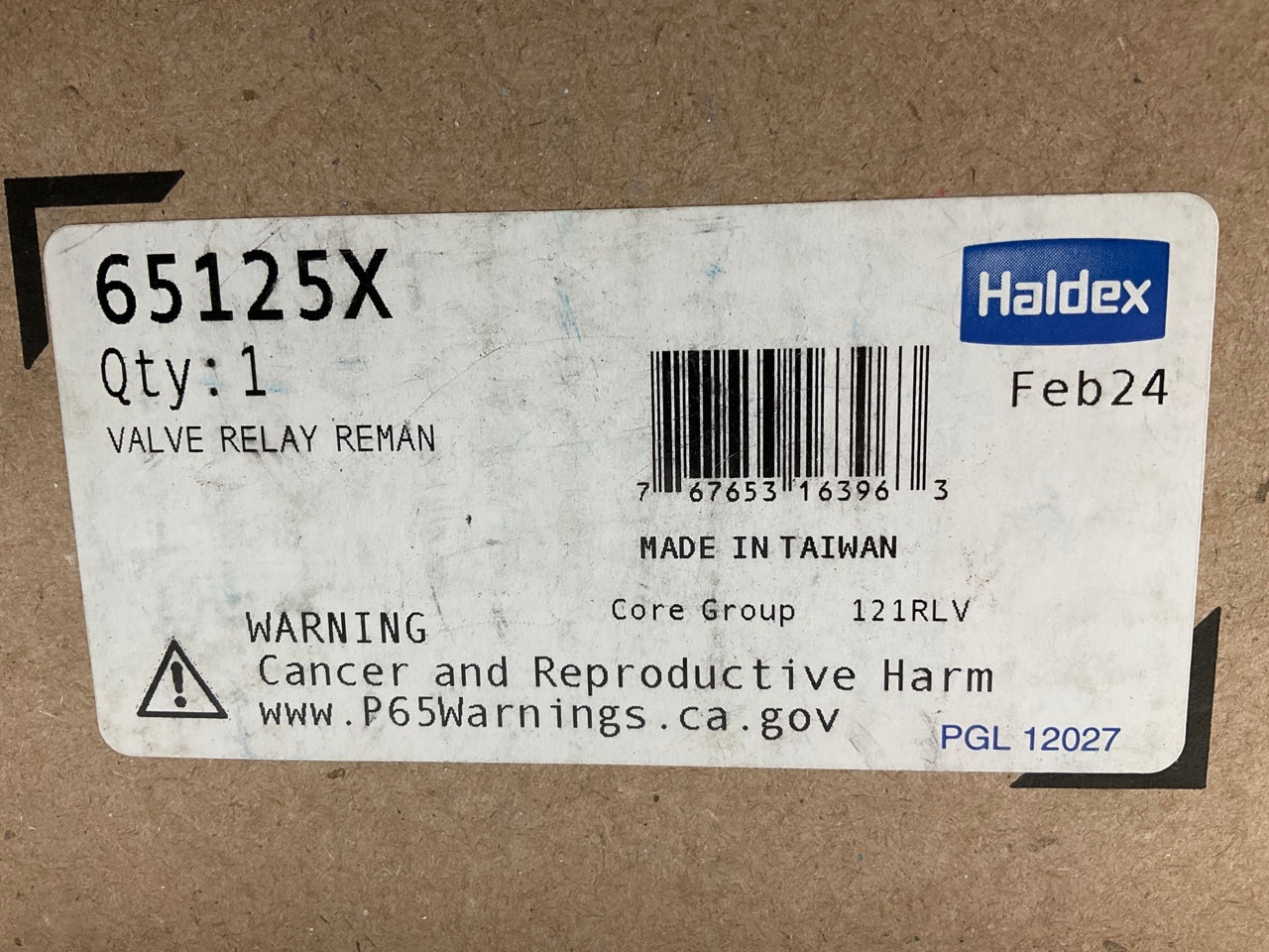 HALDEX 65125X  R-12H Air Brake Relay Valve