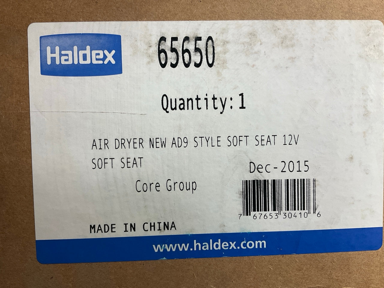 Haldex 65650 Air Brake Dryer - AD9 Style, Soft Seat Purge 12V