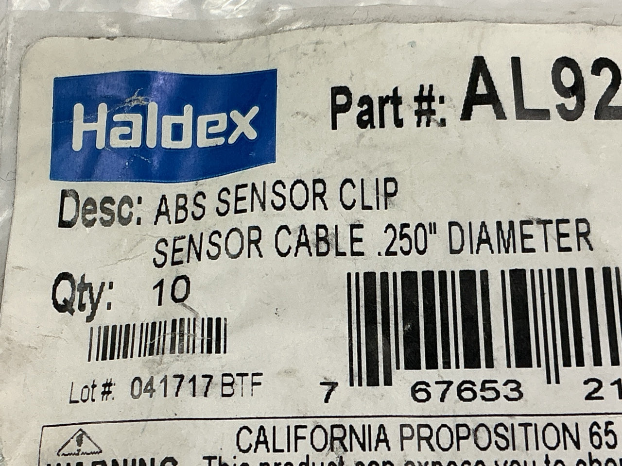 (10) Haldex AL920809 ABS Sensor Wire Retainer Clip .250'' Dia. 3/8'' To 1/2'' Hose