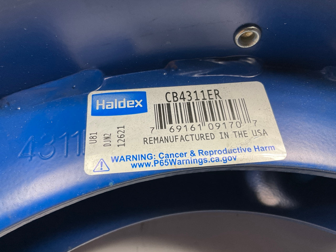 Relined Haldex CB4311EG Brake Shoes 16.5'' X 7'' Eaton EB, 23,000 Lbs (23K Lbs)