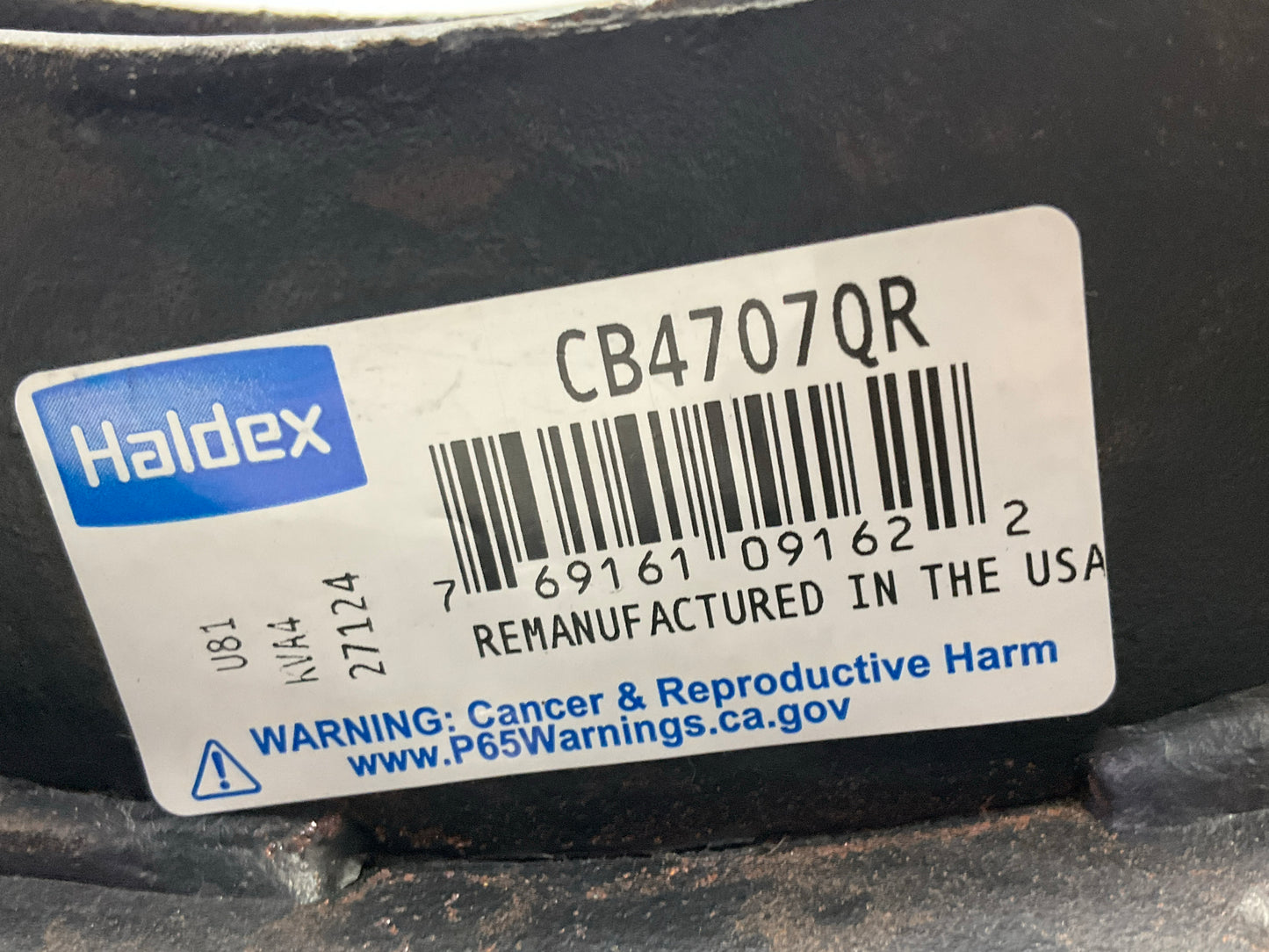 Haldex CB4707QG Brake Shoe Kit 16-1/2''x7'' 20,000 Lb  Meritor ''Q'' Plus 4707