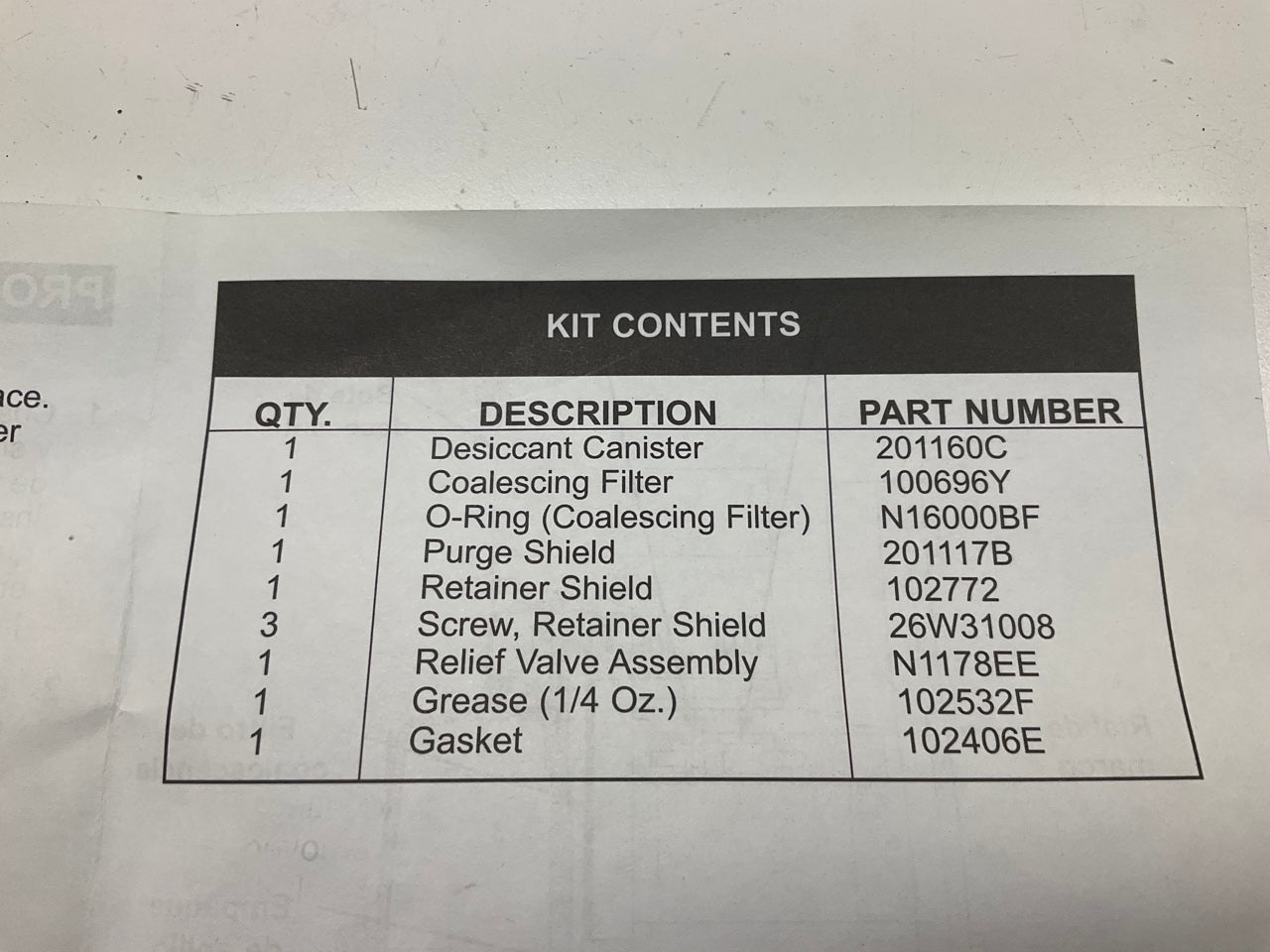 MISSING PLASTIC COVER - Haldex DQ6026 Air Brake Dryer Valve Kit