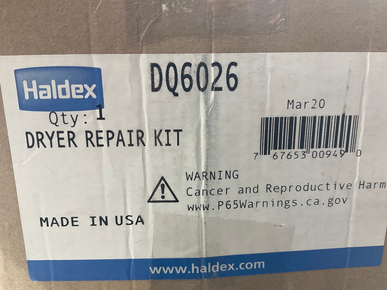 MISSING PLASTIC COVER - Haldex DQ6026 Air Brake Dryer Valve Kit