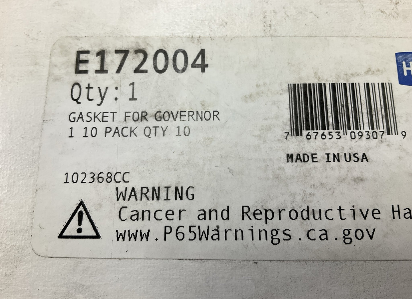Haldex E172004 Air Brake Compressor Governor Gasket For Use On EL1300