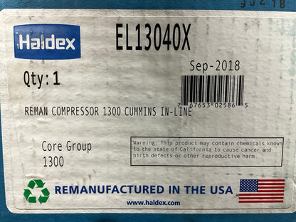 REMAN. Haldex EL13040X Air Brake Compressor El1300