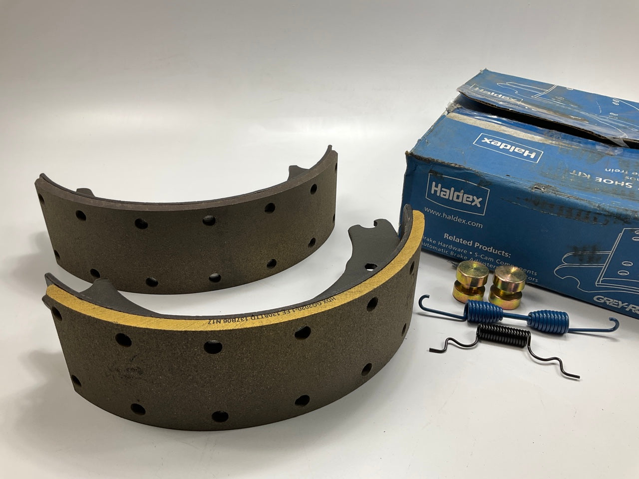 Relined Haldex GG1308EG Front Brake Shoes 15''x4'', 23K Lbs (23,000 Lbs), # 1308