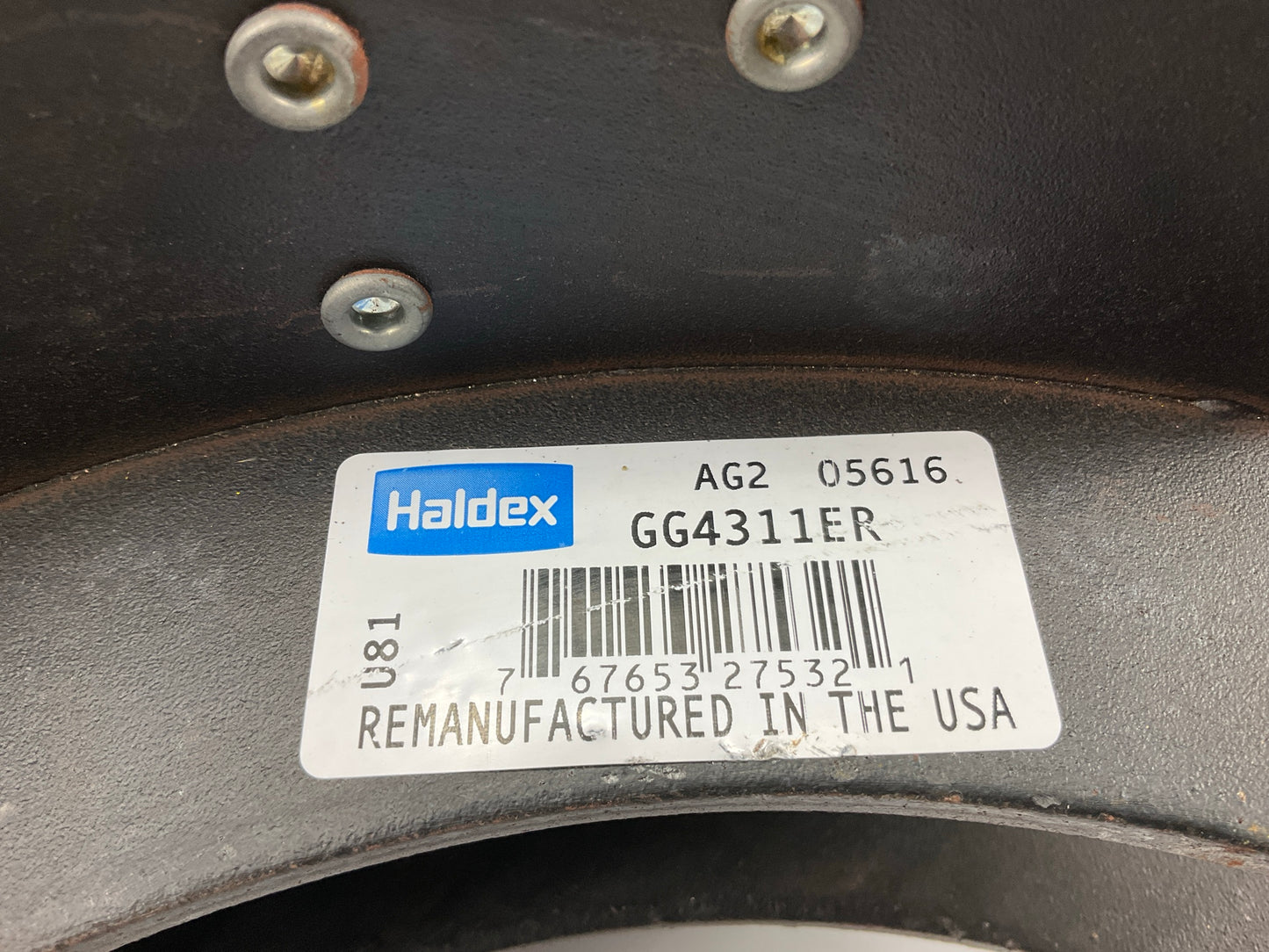 W/O HARDWARE Haldex GG4311EG Drum Brake Shoes 16-1/2'' X 7'' Eaton Single Pin, 23K