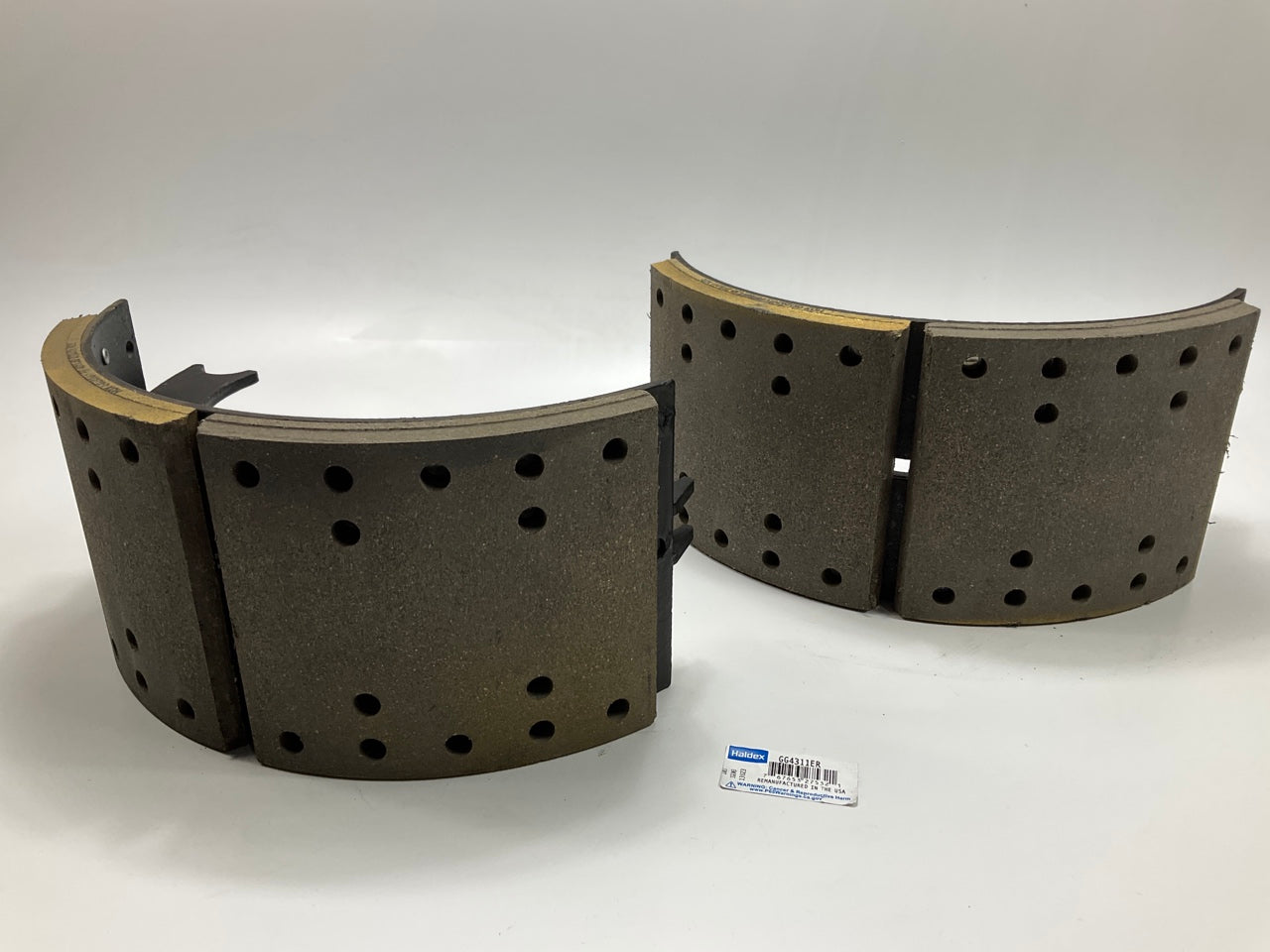 (2) RELINED Haldex GG4311ER Brake Shoe 16-1/2''x7'', 23K Lbs, # 4311 (23,000 Lbs)