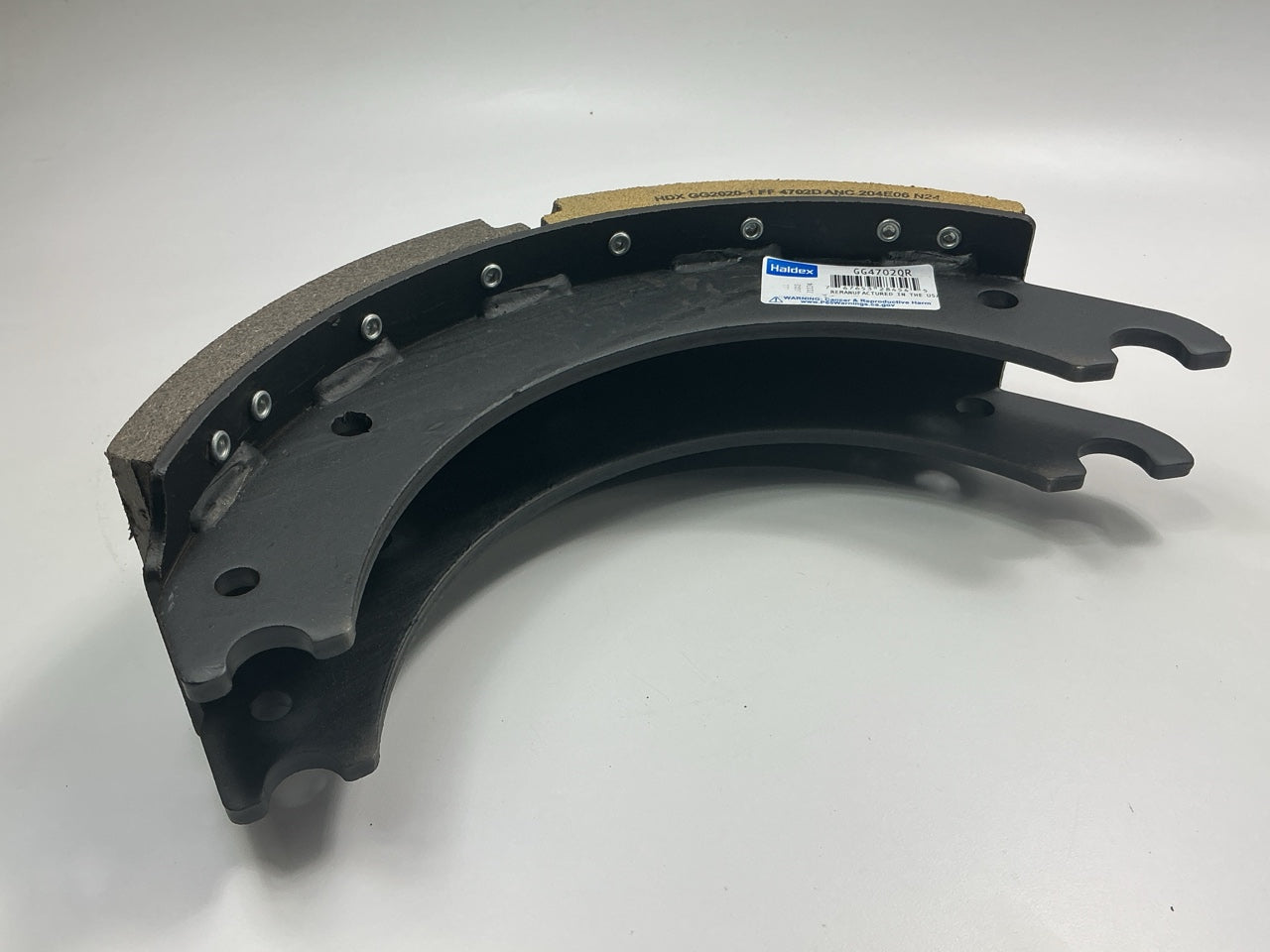 Relined. Haldex GG4702QG #4702Q Brake Shoes 15''x4'' Meritor ''Q'' Plus, 23,000 Lbs.