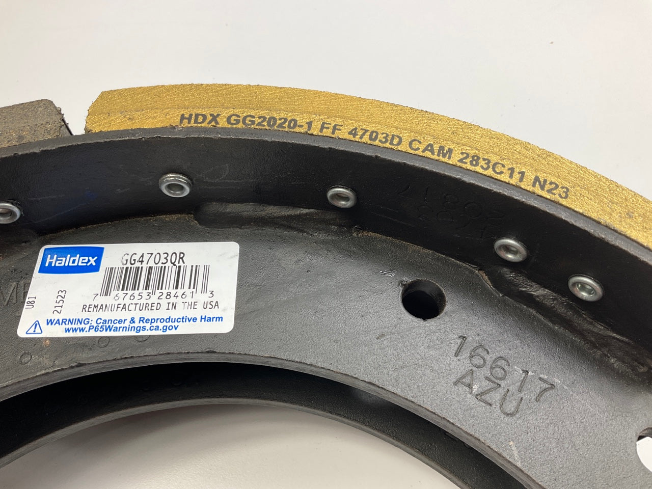 RELINED Haldex GG4703QG Front Brake Shoes, 15''x5'', 4703Q, 23000 Lbs (23K Lbs)