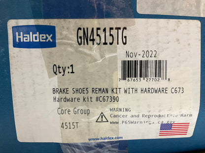 Relined Haldex GN4515TG 4515 16-1/2''x7'' Brake Shoes Meritor ''P'', 20,000 Lbs