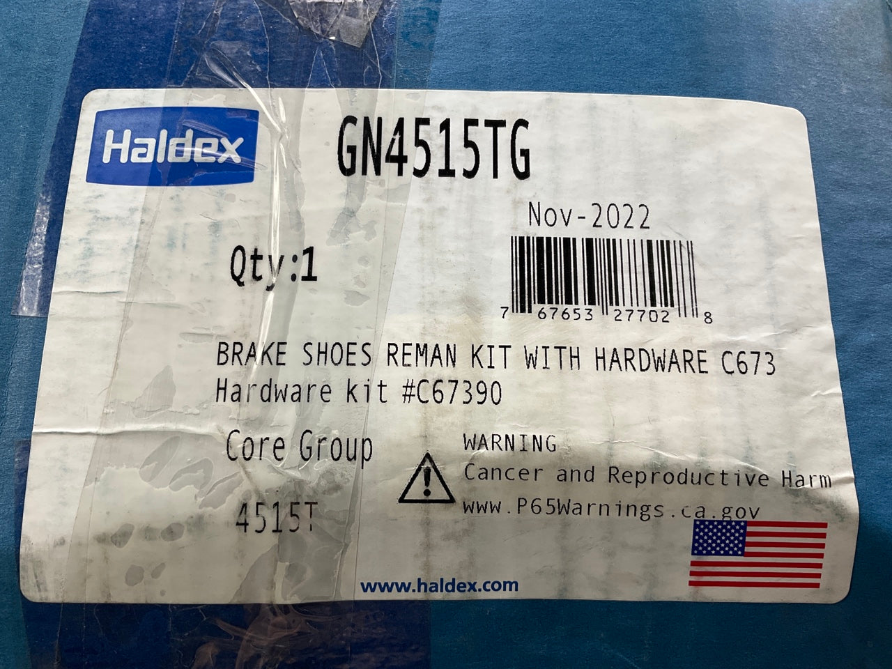 Relined Haldex GN4515TG 4515 16-1/2''x7'' Brake Shoes Meritor ''P'', 20,000 Lbs