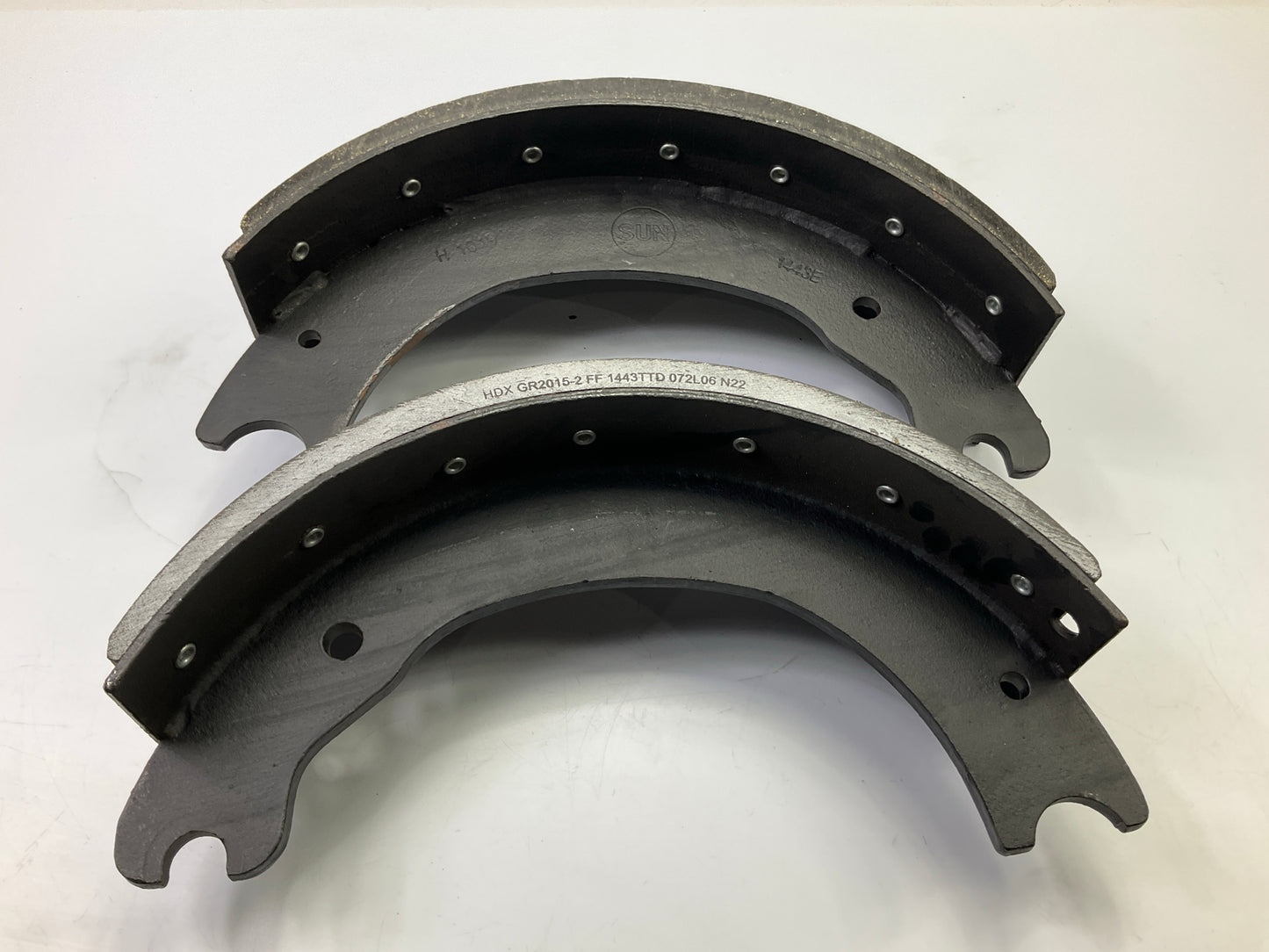 (2) Haldex GR1443ER # 1443E Relined Brake Shoes 15''x4'' Eaton ''ES'',  20,000 Lbs.