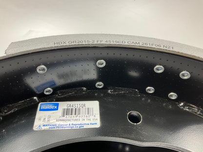 Relined Haldex GR4515QG Brake Shoes 16-1/2''x7'', 4515Q, 20000 Lbs (20K Lbs)