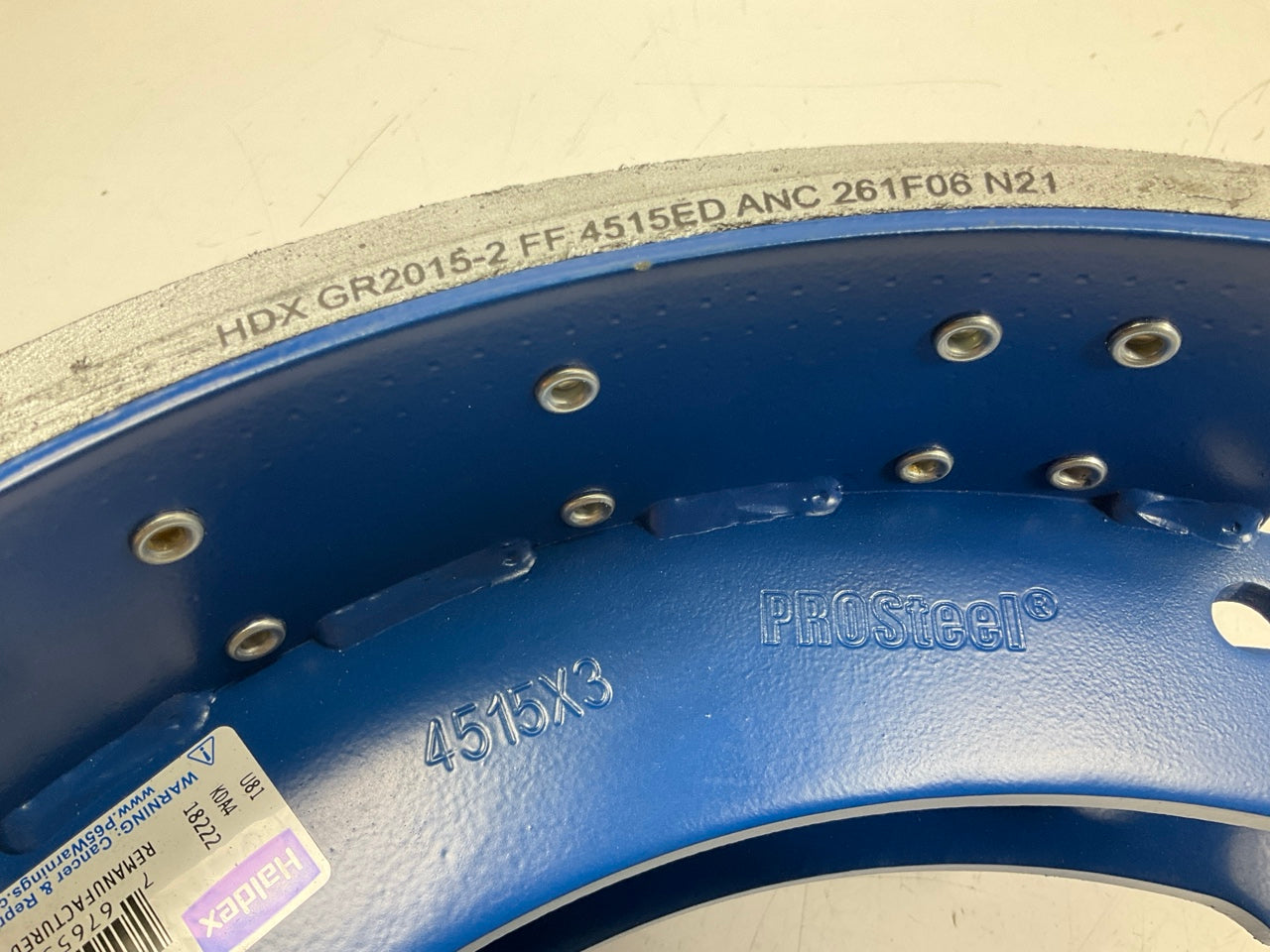 Relined Haldex GR4515X3G Brake Shoe Kit For 16-1/2''x7'' Fruehauf ''XEM3'', 20K Lbs
