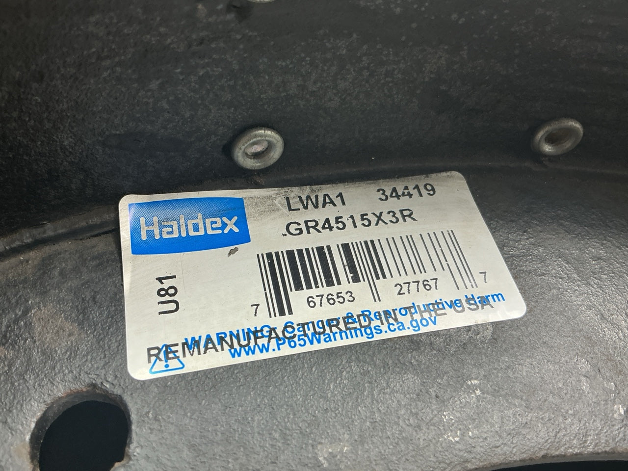 Relined Haldex GR4515X3R Brake Shoe For 16-1/2''x7'' Fruehauf ''XEM3'',  20,000 Lbs