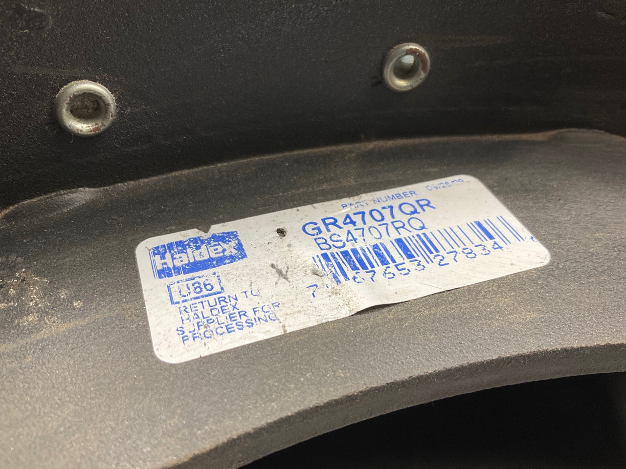Relined Haldex GR4707QR Brake Shoe Meritor ''Q'' Plus 16-1/2'' X 7'', 20,000 Lbs
