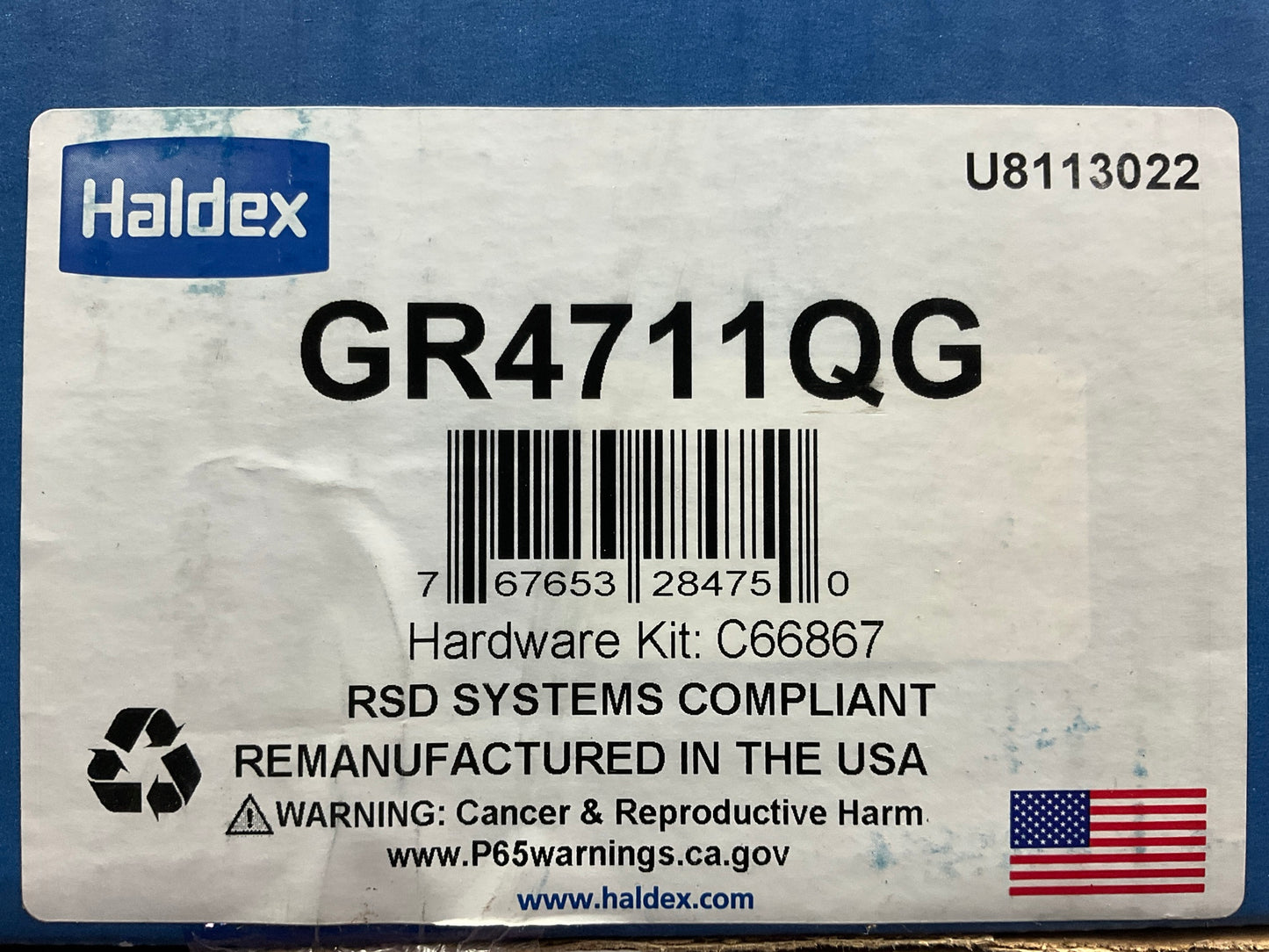 Relined Haldex GR4711QG Rear Brake Shoes 16-1/2''x8-5/8'', 4711Q, 20,000 Lbs 20K