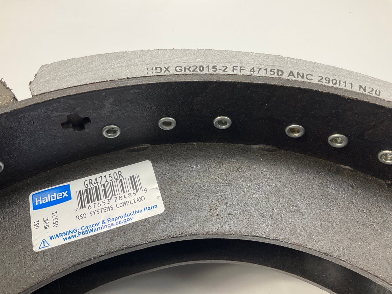 Relined Haldex GR4715QG Brake Shoes Kit 4715Q 16-1/2''x6'', 20K Lbs (20,000 Lbs)